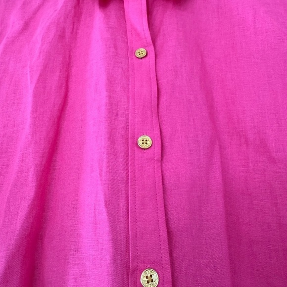 Chaps Classics Linen Button Front Collared Blouse / xlarge - Picture 9 of 13